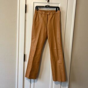 100% real leather satin lined trouser pants